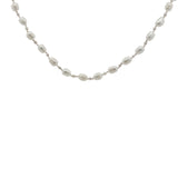 Collier doré alternance petites et grandes perles de culture avec noeuds blancs 38 cm