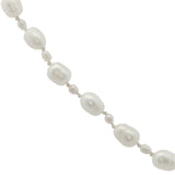 Collier doré alternance petites et grandes perles de culture avec noeuds blancs 38 cm