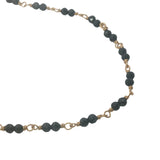 Collier doré avec duo onyx noire 38 cm