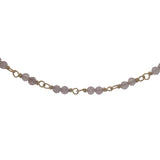 Collier doré avec duo tourmaline rose 38 cm