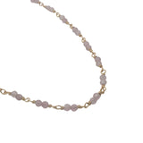 Collier doré avec duo tourmaline rose 38 cm