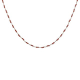 Collier doré avec duo onyx rouge 75 cm