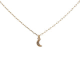 Collier doré lune zircons 38 cm