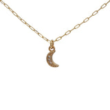 Collier doré lune zircons 38 cm
