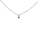 Collier doré zircon parme serti clos 38 cm
