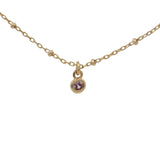 Collier doré zircon parme serti clos 38 cm