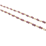 Collier doré avec duo grenat 50 cm