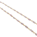 Collier doré avec duo tourmaline rose 50 cm