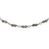 Collier doré avec duo multi tourmaline 75 cm