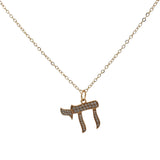 Collier doré Hai zircons blancs 46 cm