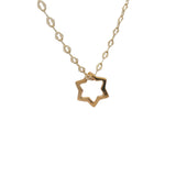 Collier doré étoile de david 38 cm