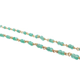 Collier doré avec duo onyx verte 75 cm
