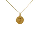 Gold necklace with hammered medal "You &amp; Me"
