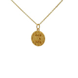Gold necklace with hammered medal "You &amp; Me"