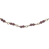 Collier doré avec duo grenat 75 cm