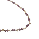 Collier doré avec duo grenat 75 cm