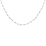 Collier doré cordon blanc avec tourmaline et pierre de lune 42 cm