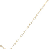 Collier doré oeil en nacre avec zircons blancs 50 cm