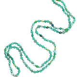 Collier doré mix perles vertes croix onyx verte 75 cm