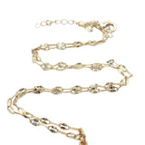 Collier doré oeil avec nacre et zircons 42 cm