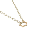Collier maille rectangle doré étoile de David ajouré 38 cm