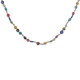 Collier doré perles multicolores avec fleurs et perles de culture 75 cm