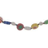 Collier doré perles multicolores avec fleurs et perles de culture 75 cm