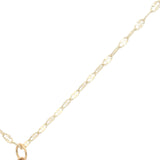 Collier doré croix avec onyx noire 60 cm