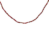 Collier doré perles Miyuki rouges et roses 38 cm