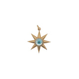 Charms doré soleil avec oeil en nacre