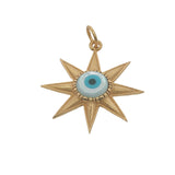 Charms doré soleil avec oeil en nacre