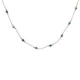 Collier sur fil doré avec perles colorées oeil et perles d'eau douce