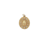 Charms doré médaillon main de Fatma et zircons baguette