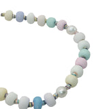 Collier doré perles pastel et perles de culture 75 cm