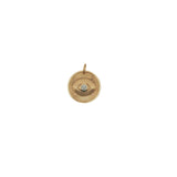 Charms doré médaille oeil avec prehnite