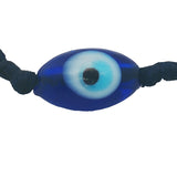 Navy blue cord bracelet with blown glass eye