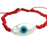 Red cord bracelet with mother-of-pearl eye
