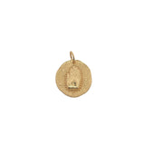 Charms doré médaille ovale avec main de Fatma