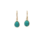 Golden faceted stone earrings