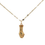 Collier doré Figa zircon turquoise 60 cm