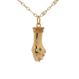 Collier doré Figa zircon turquoise 60 cm