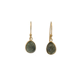 Golden faceted stone earrings