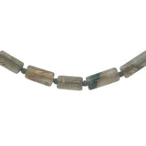 Collier doré en labradorite taillée en tubes 42 cm