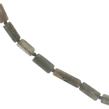 Collier doré en labradorite taillée en tubes 42 cm