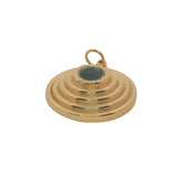 Charms doré médaillon rond avec cercles et onyx noire