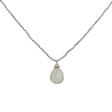 Collier doré pierre de lune avec boules dorées labradorite 60 cm