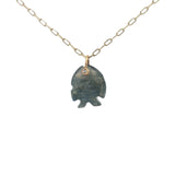 Collier doré poisson taillé dans la labradorite 42 cm