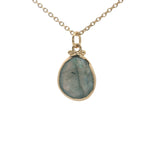 Collier doré labradorite ovale avec boules dorées 42 cm
