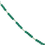 Collier doré en onyx verte, prehnite et boules dorées 42 cm