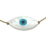 Bracelet doré fil fin oeil nacre ovale